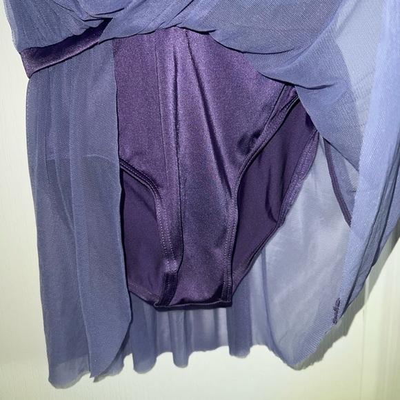 Weissman Dance Costume MC Draped Fabric with Lace Embellishment at bodice - Picture 9 of 15